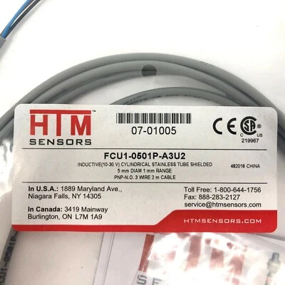 Inductive Sensor, 5mm, P/N FCU1-050P1-A3U2 - Image 1 of 2