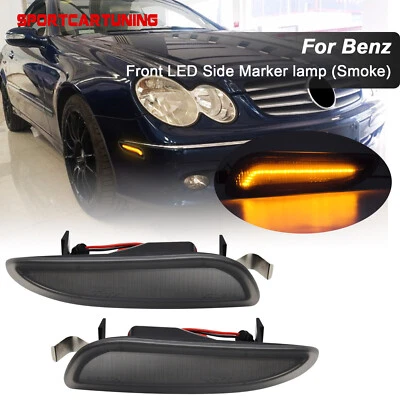Smoked LED Side Marker Light For 2003-09 Mercedes Benz CLK-Class W209 C209 CLK63 - Image 1 of 4