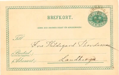 SUECIA 1888 "MORGONGÂFVA" (MORGONGÄVA) K1 5 (FEM) ÖRE Postal Papelería Foto 1 de 2