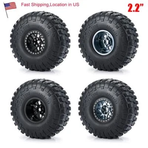 FLYXM 2.2" 150mm 1/10 Tires & Wheel Rim For RC Axial SCX10 RR10 Wraith Yeti - Picture 1 of 15