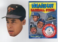 CRAIG WORTHINGTON 1990 TOPPS HEADS UP! CARD WITH SUCTION CUP BALTIMORE ORIOLES