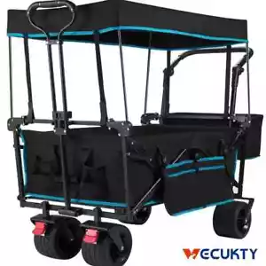 VEVOR Folding Wagon Cart Collapsible Garden Cart w/Canopy 220lbs Big Wheels - Picture 1 of 2