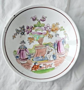 CHARMING GEORGIAN NEW HALL SAUCER BOWL. ORIENTAL FIGURATIVE DESIGN, CIRCA 1800 - Picture 1 of 6