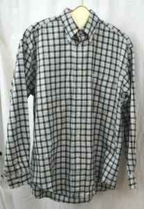 Faconnable France Men's Blue/Green Checkered Plaid Button Down Dress Shirt Sz M - Picture 1 of 2