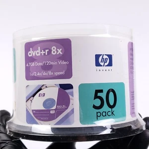 HP Invent DVD-R 8X 4.7 GB Data 50 Pack New Sealed Spindle Blank Media Storage - Picture 1 of 5