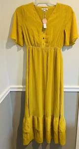 Maxikleid Bailey's Blossoms. Maxikleid Größe S Kurzarm Rüschen gelb - Bild 1 von 8