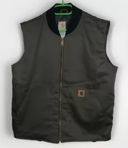 CARHARTT Gilet Jacket Reworked Vintage Vest Green Mens | Size Large - Picture 1 of 10