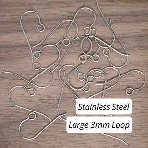 1000 x USA French Ear Wire - Stainless Steel 304 Large Loop - Picture 1 of 1
