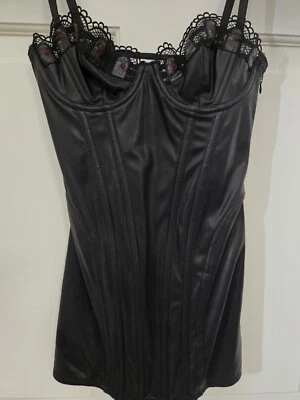 Savage x Fenty Black Faux Leather Corset Bustier NWT Womens Size XS NWOT - Image 1 of 4