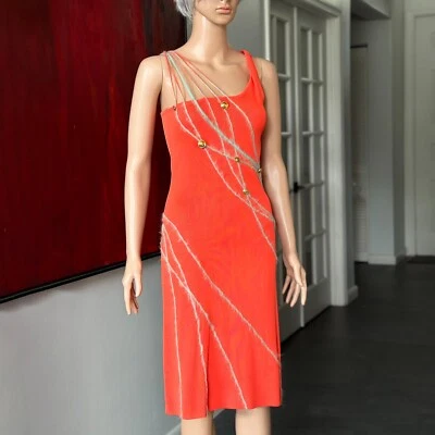 GIANNI VERSACE Vestido Punto Naranja Talla IT 42 desde S/S 1998 Foto 1 de 4