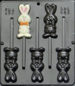  EASTER BUNNIES RABBIT CHOCOLATE LOLLIPOP, MOULD, SOAP, CLAY, MOULD / MOULDS - Picture 1 of 1