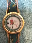 Vintage Animated Hockey Player Shooting Puck Novelty Watch Swiss Parts New