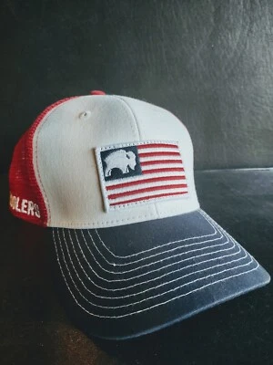 Men's BISON COOLERS Red White & Blue USA Flag Logo Hat adjustable 🦬🇺🇲 - Image 1 of 4
