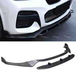 Carbon Fiber 2PCS Front Bumper Lip Spoiler For BMW X3 G01 X4 G02 M Sport 2018UP - Bild 1 von 12