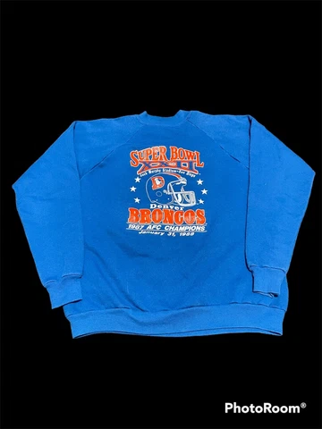 Denver Broncos Vintage 80's 1987 Super Bowl XXII Crewneck Sweatshirt Sz L 42-44 Cover