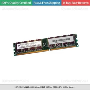 MT16VDDT6464AG-335GB Micron 512MB DDR Non ECC PC-2700 333Mhz Memory - Picture 1 of 1
