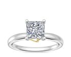 1.00 Ct VS1 Clarity Princess Cut IGI Lab Grown Diamond Rings 14K White Gold