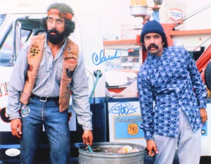 Foto firmada de Tommy Chong & Cheech Marin (JSA) ""Up in Smoke"" 11x14 - Anthony ""Hombre - Imagen 1 de 2