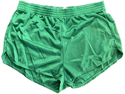 Pantalones Cortos de Gimnasio Vintage Verde Esmeralda Satinado por Bold Eagle Hechos en EE. UU. Talla Grande Foto 1 de 4