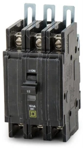 QOU315 Square D 3 Pole 15A Feed Through Circuit Breaker NEW INVENTORY - Picture 1 of 2