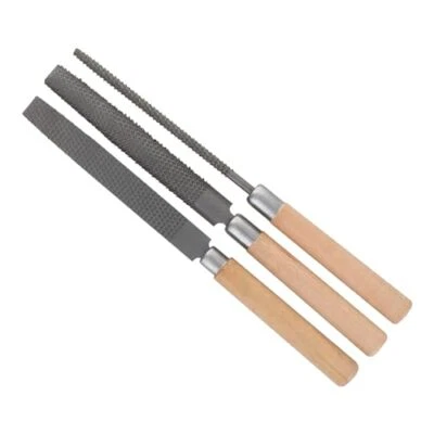 Tsubosan ST-10 Woodworking Tool 3pc Round Half-Round & Flat Wood File Rasp Set - Image 1 of 3