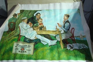 Painting On Canvas Fake D'Author NORMAN ROCKWELL Winning Hand, 20.5" by 28" - Picture 1 of 7