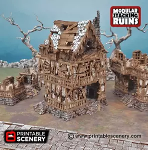 Casa adosada ocupada - ruinas de fantasía - terreno de mesa de fantasía - Imagen 1 de 7