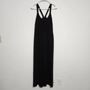 Madewell Jumpsuit Size 2 Scoopneck Wide-Leg Crepe Polyester Waisted Black - Picture 1 of 14