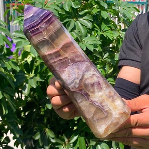 5,18 Pfund Natürliche Farbe Fluorit Kristall Obelisk Kristallstab Heilung Stan - Bild 1 von 14