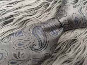 JOHN W. NORDSTROM L60" SILVER GREY BLUE NAVY PAISLEY 100% SILK MADE IN USA TIE - Picture 1 of 4