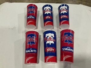 2023 PHILLIES~LOTE DE 6 COPAS DE RECUERDO SERIE DE COLECCIONISTA HOSKINS-NOLA-SCHWARBER-SGA - Imagen 1 de 7
