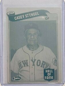 1/1 CASEY STENGEL 1989 SWELL BASEBALL GREATS #130 PRINTING PLATE NEW YORK METS
