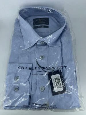 Charles Tyrwhitt Azul Cielo Popelina Dobby Clásico Fit Camisa Grande TD021 Ee 03 - Imagen 1 de 4