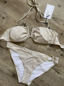 VAL D’AZUR Luxus Bandeau Bikini in Gold Gr. 38/42, NEU mit Etikett, NP 250 - Bild 1 von 9