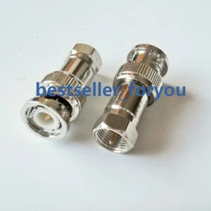 1Pcs BNC Male Plug to F Male Jack straight RF Coaxial Coax Adapter Connector - Picture 1 of 5