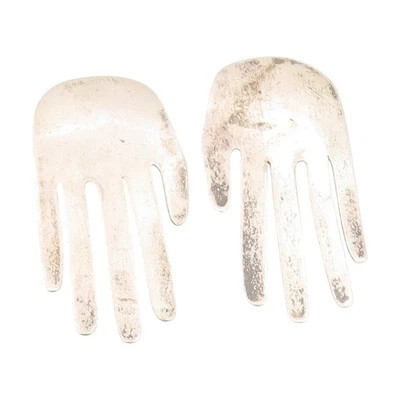 Pendientes vintage de plata de ley 925 diseño modernista recortado a mano EG13908 Foto 1 de 4