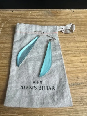 Новый ALEXIS BITTAR ярко синий люцит длинный угол капли серьги - Изображение 1 из 4