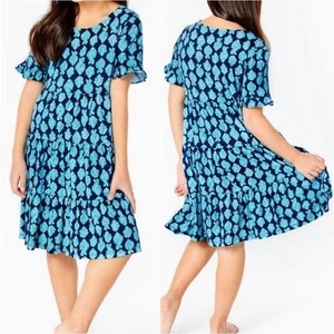 NUEVO Vestido Lilly Pulitzer Jodee Manga Corta Columpio Estampado de Peces Azul XXL - Imagen 1 de 24