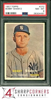 1957 TOPPS #272 BOBBY SHANTZ YANKEES PSA 8 - Image 1 of 3