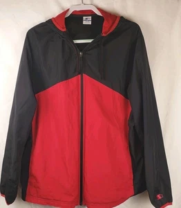 Giacca a vento vintage starter track uomo taglia XL 46/48 nero rosso - Foto 1 di 12