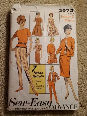 Advance Pattern 2972 7 Fashion Multiples Size 9 Juniors, Factory Fold  - Image 1 of 3