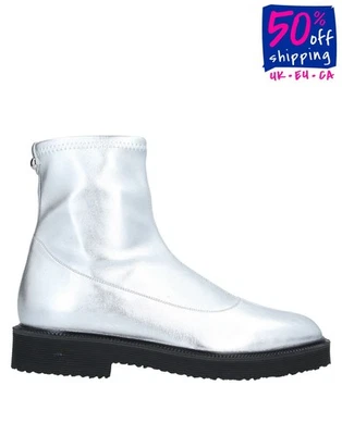 RRP€700 GIUSEPPE ZANOTTI Leather Ankle Boots US8 UK5 EU38 Metallic Made in Italy - Imagem 1 de 4