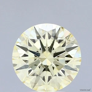 Loose 2.1ct Round Ideal Cut VS2 Light Yellow Lab Grown Diamond IGI Certified - Picture 1 of 10