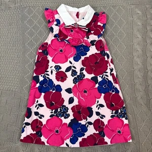 Janie and Hack Bold Floral Pink and Blue Kids Dress ~ 3 - Picture 1 of 10