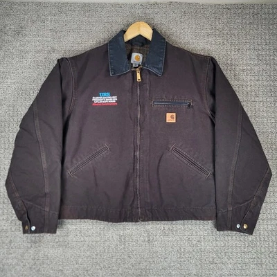 Carhartt J97 DKB Detroit Jacket Mens Brown Work Jacket Coat Canvas Size L - Image 1 of 4
