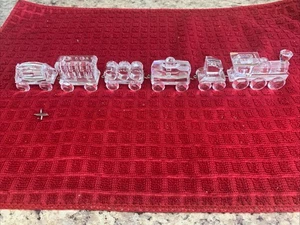 Swarovski Crystal 6 Piece Train Set Loco Tipper Passenger Tank Tender Wagon READ - Picture 1 of 23