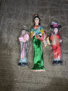 Lox 3 chinese dolls 15” and 11” Fast Shipping Guarantee 👍 - Picture 1 of 10