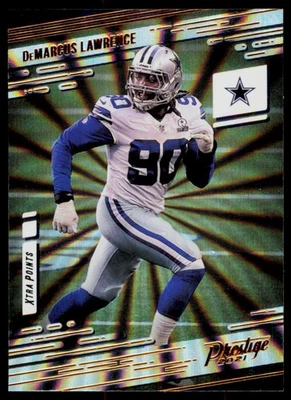 2021 Panini Prestige DeMarcus Lawrence 12 Xtra Points Sunburst Dallas Cowboys - Image 1 of 2