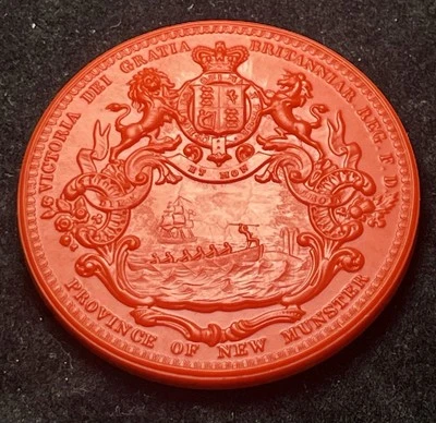 1846 VICTORIA DEI GRATIA BRITANNIAR.REG. F.D PROVINCE OF NEW MUNSTER New Zealand - image 1 of 4