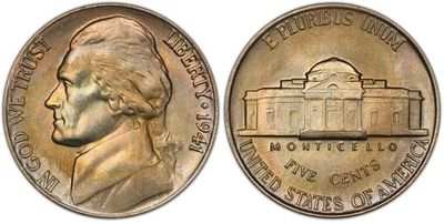 1941 5c Jefferson Nickel - PCGS MS67FS w/ Rainbow Toning - Image 1 of 4